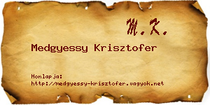 Medgyessy Krisztofer névjegykártya